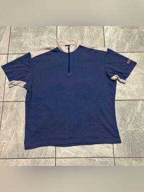 Vintage Zoic USA Cycling Jersey 1/4 Zip Rear Pocket Blue Gray Men’s XL